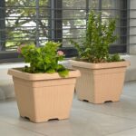 Earth - Friendly Planters Bella Square 14 Inch - Vermicompost by Ecoban