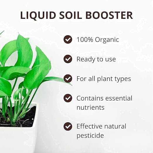 Liquid Plant Booster | Speed Growth & Immunity | Organic Manure Fertilizer for Home, Indoor & Outdoor Garden | 5 Ltr - Vermicompost by Ecoban