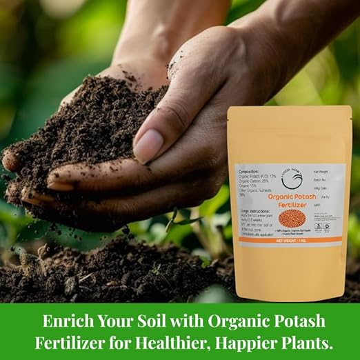 Organic Potash Fertilizer, 1KG, Plant Growth Booster for Roots, Fruits and Flowers, Soil Conditioner Pack of 1 - Vermicompost by Ecoban